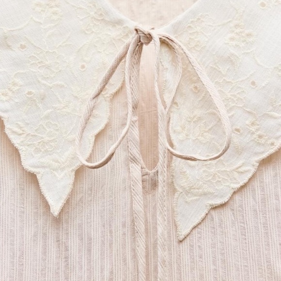 Zara Textured Bib Collar Blouse - Picture 6 of 10